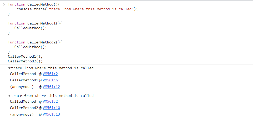 console.trace example