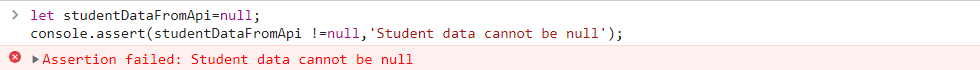 console.assert example