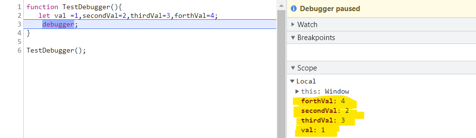 debugger example